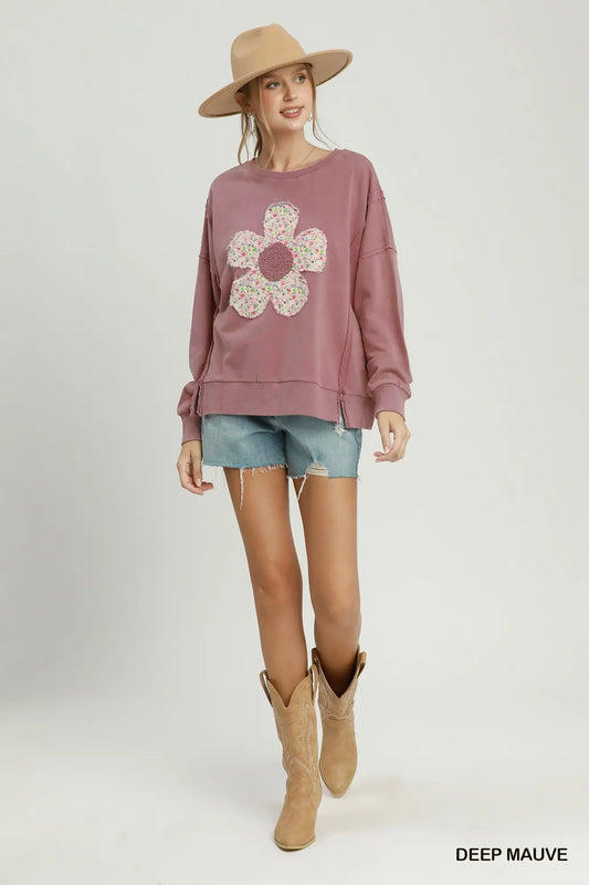 Floral Patchwork Oversized Sweatshirt