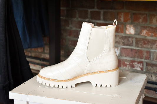 WHATEVER Ivory Croco Chelsea Boot (Hey Girl/Corkys)