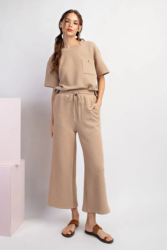 Textured Straight Leg Pants