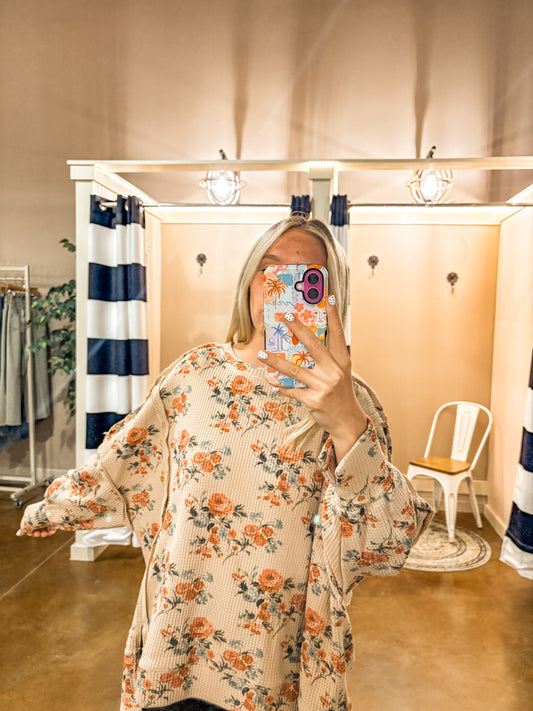 Charli Oversized Floral Thermal LS