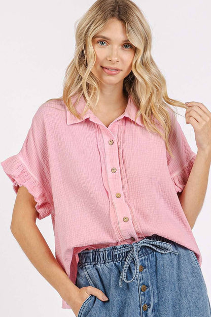 Mineral Wash Ruffle Sleeve (Mittoshop)