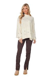 Novie White Pom-Pom Sweater