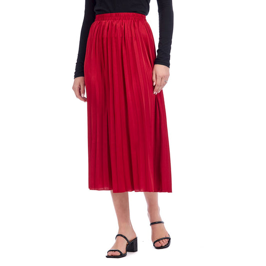 Red Townes Pleated Skirt