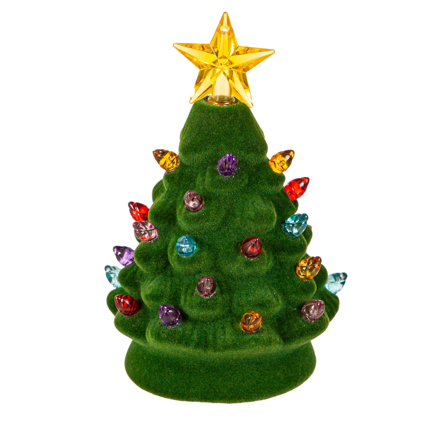 Flocked Mini LED Christmas Tree 5" (Evergreen)