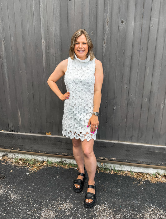 Off-White Floral Lace Dress (Umgee)