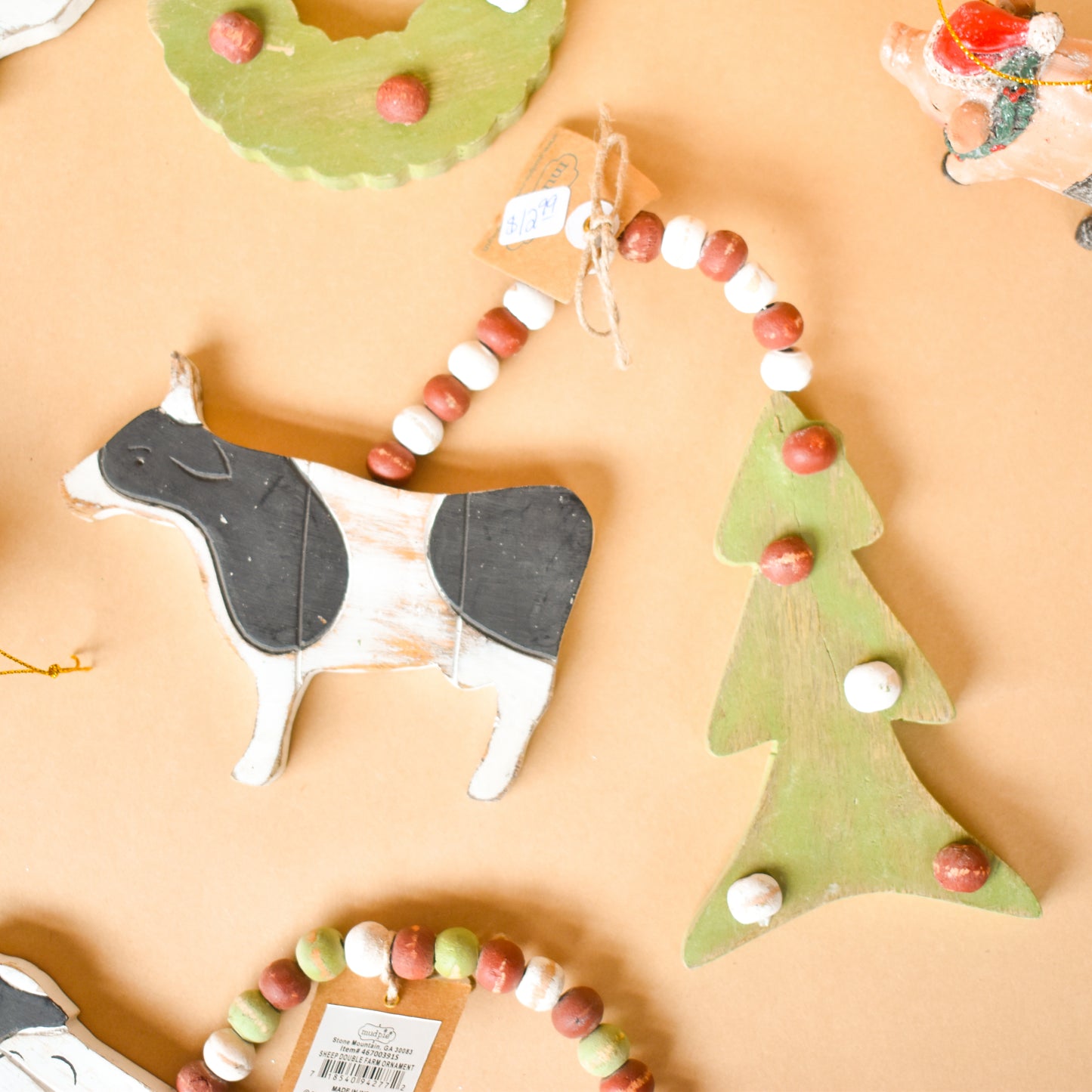 Double Farm Animal Ornaments (Mud Pie)