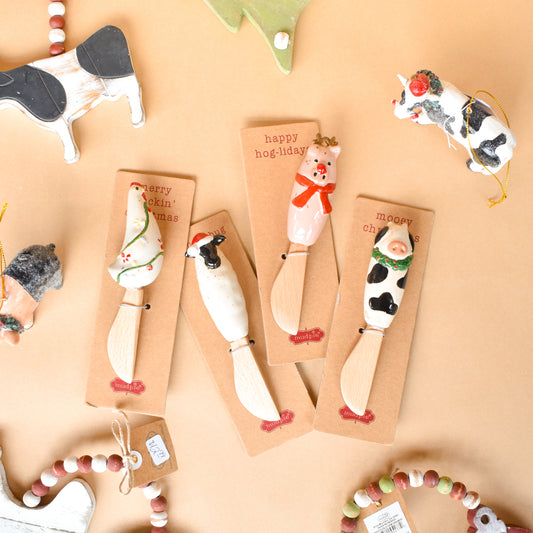 Christmas Farm Animal Spreaders (Mud Pie)