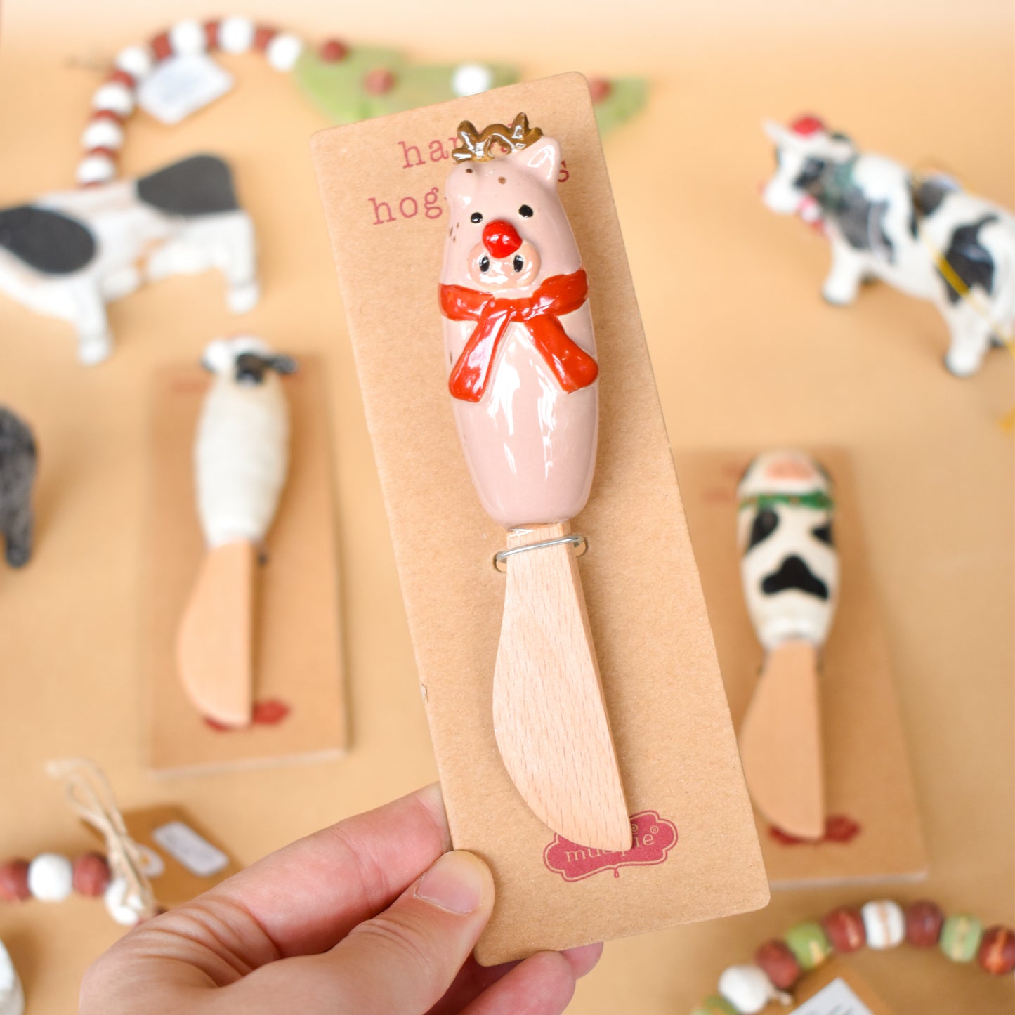 Christmas Farm Animal Spreaders (Mud Pie)