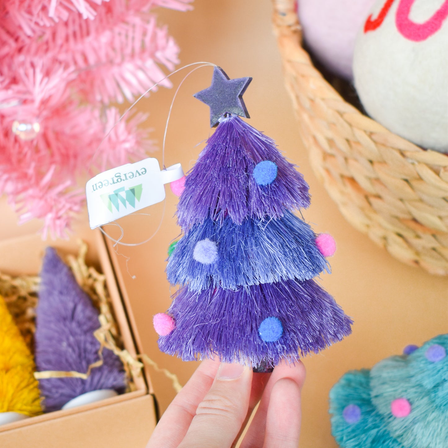 Fringed Christmas Tree Ornament 5.5"