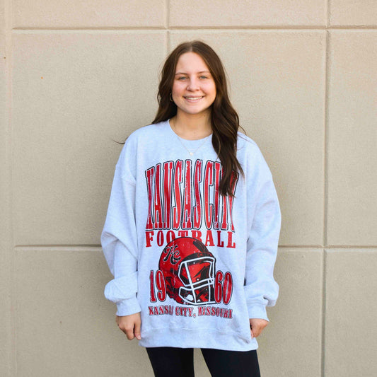 90's Kansas City Football Oversized Crewneck Sweatshirt