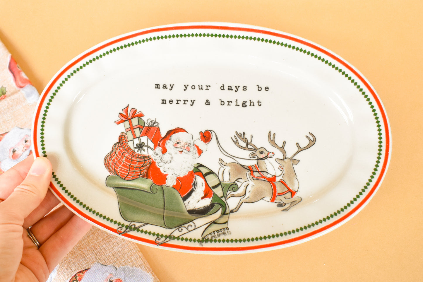 Merry Bright Sentiment Plate (mudpie)