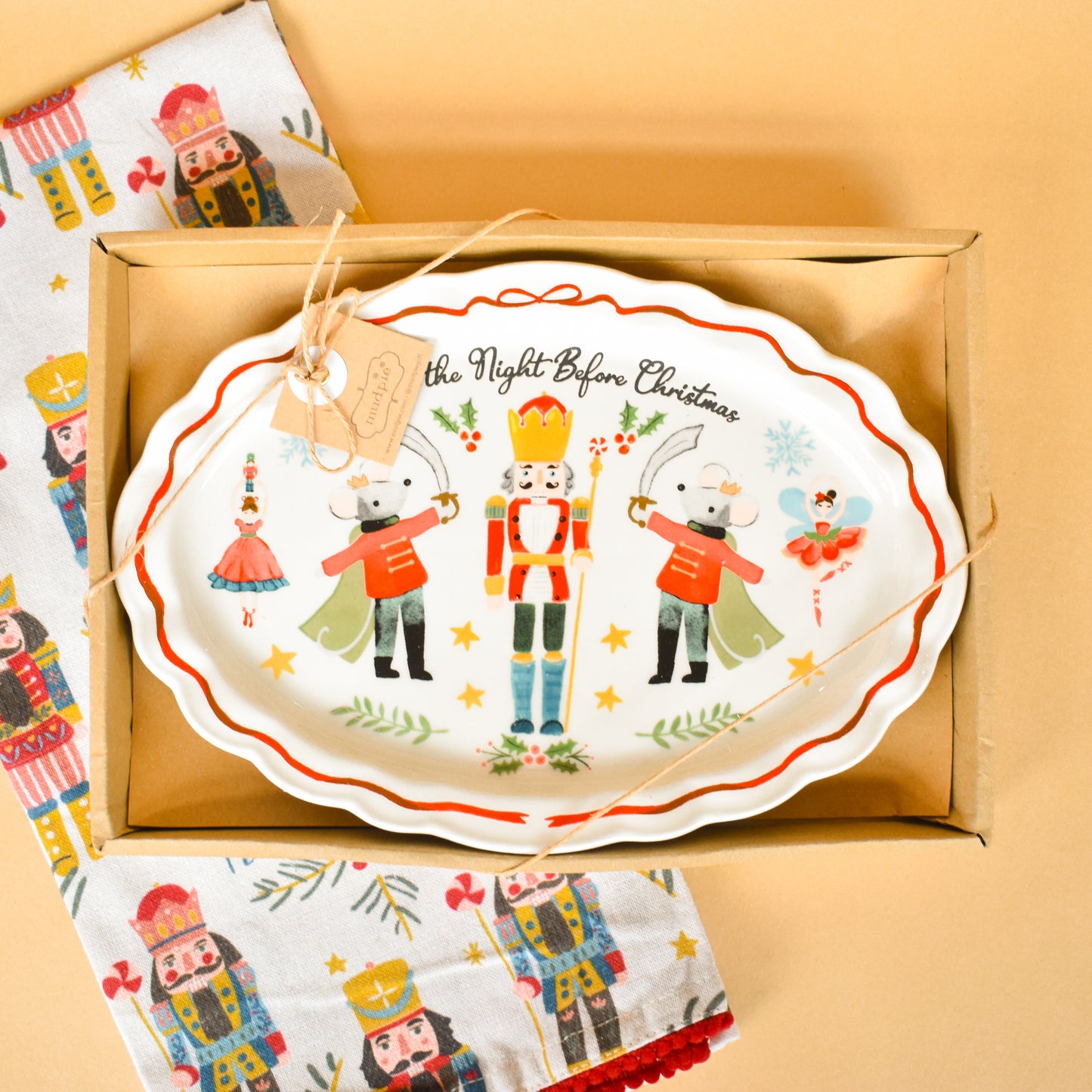 Nutcracker Boxed Sentiment Plate (Mud Pie)