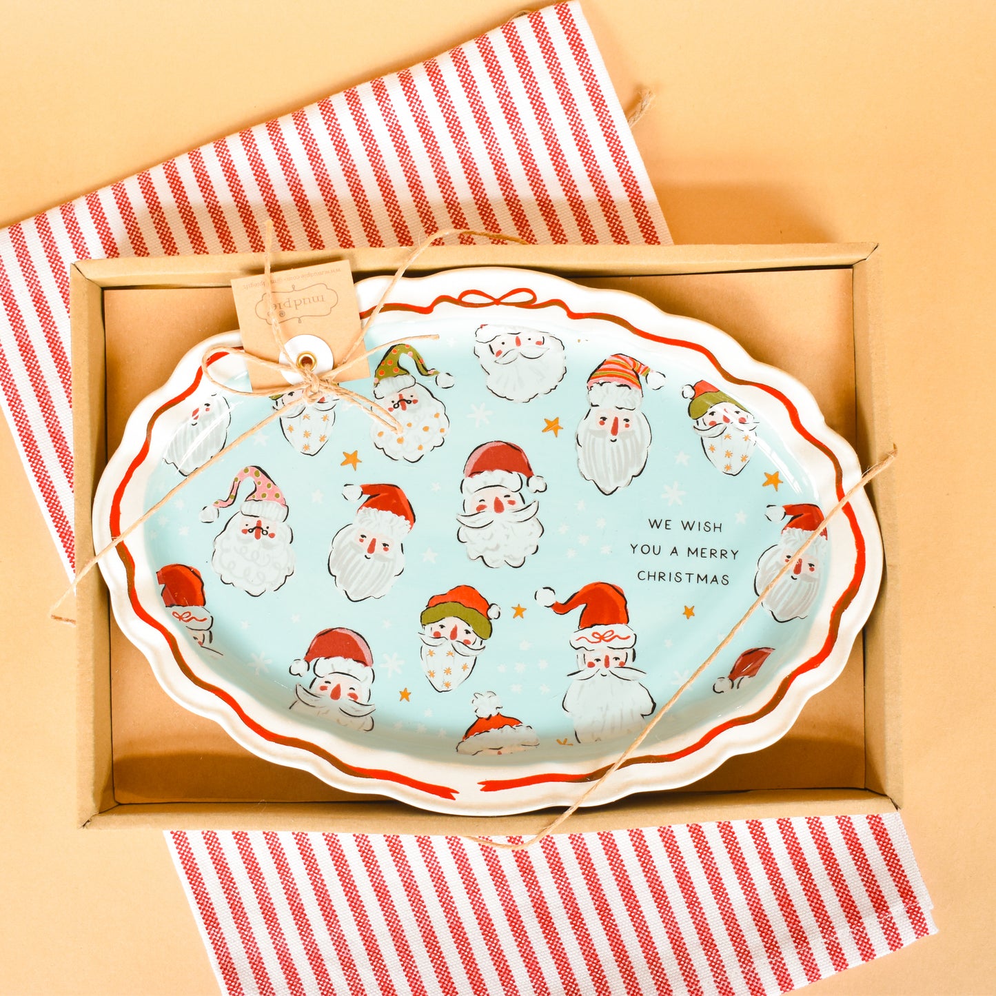 Santa Boxed Sentiment Plate (Mud Pie)