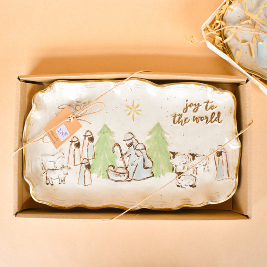 Boxed Nativity Plate (Mud Pie)