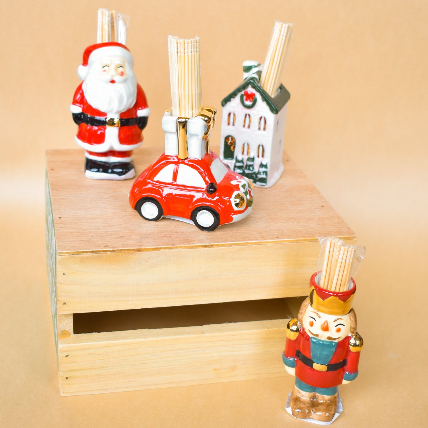 Christmas Toothpick Caddy Sets (Mud Pie)