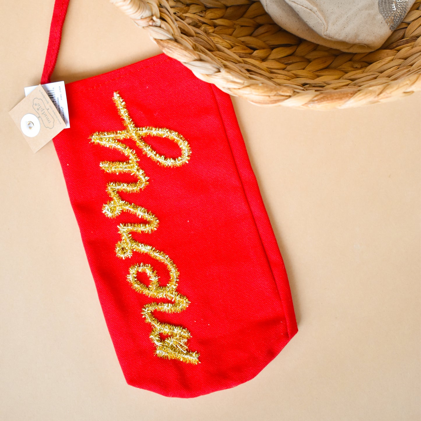 Sequined Christmas Wine Bags (Mud Pie)