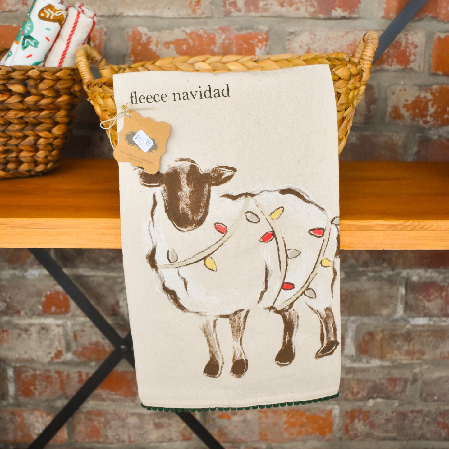 Christmas Farm Pom Towels (Mud Pie)