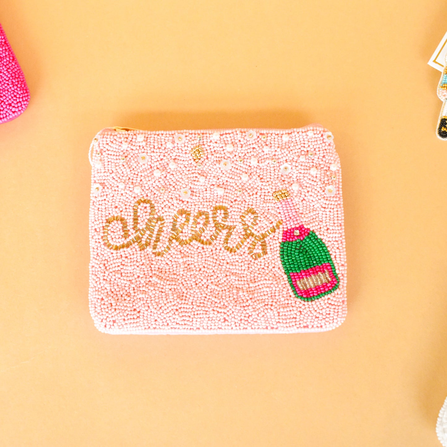 Holiday Beaded Zipper Pouch (Mud Pie)