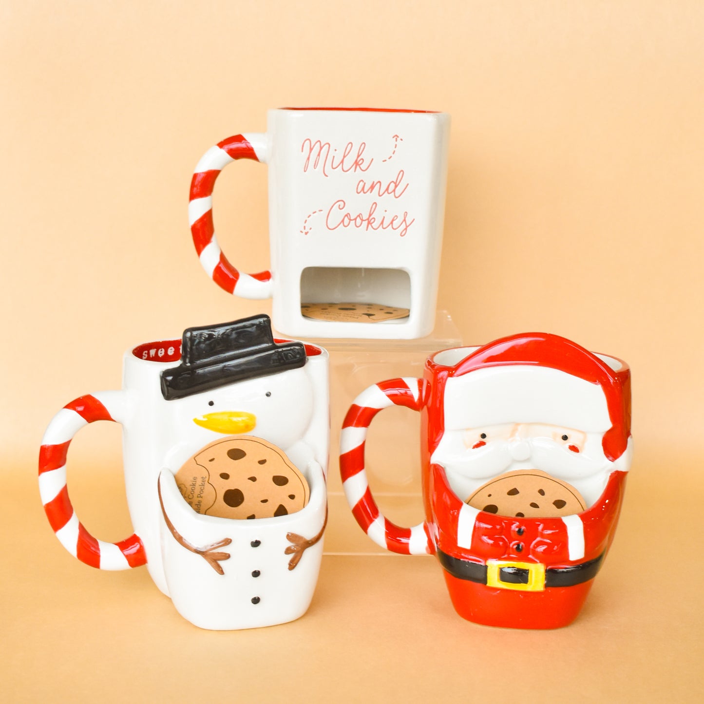 Christmas Milk & Cookie Pocket Mugs (Mud Pie)