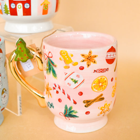 Pink Gingerbread Pedestal Mug (Mud Pie)