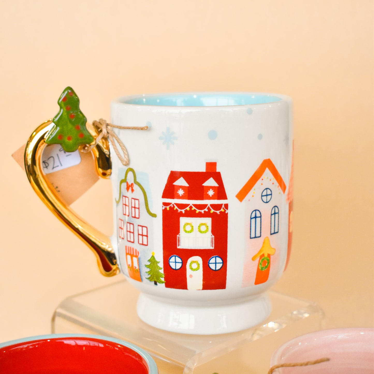 House Xmas Pedestal Mug (Mud Pie)