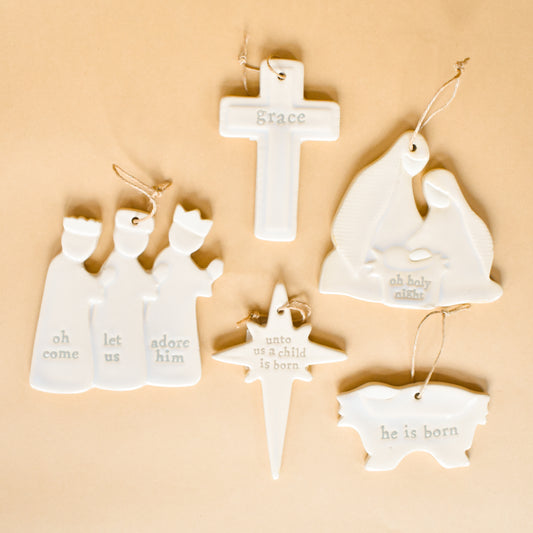 Nativity Ornaments (Mud Pie)