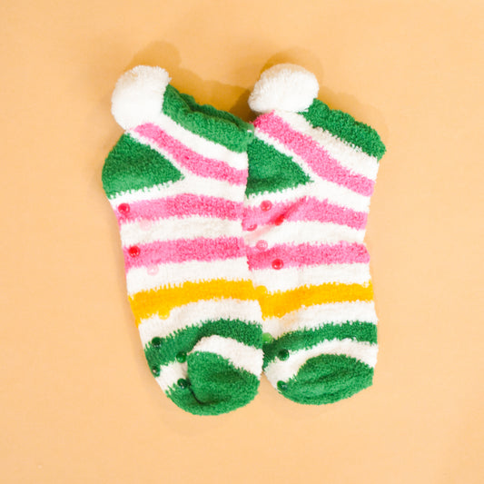 Pink/Green Gloria Home Socks (Shiraleah)