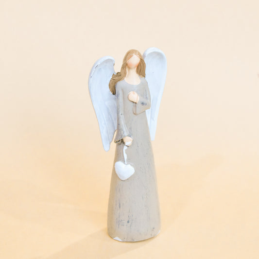 Resin Angel with Heart Table Decor 8.25"