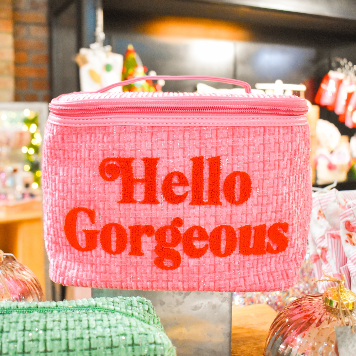 Hello Gorgeous Pink Cosmetic Bag (Shiraleah)