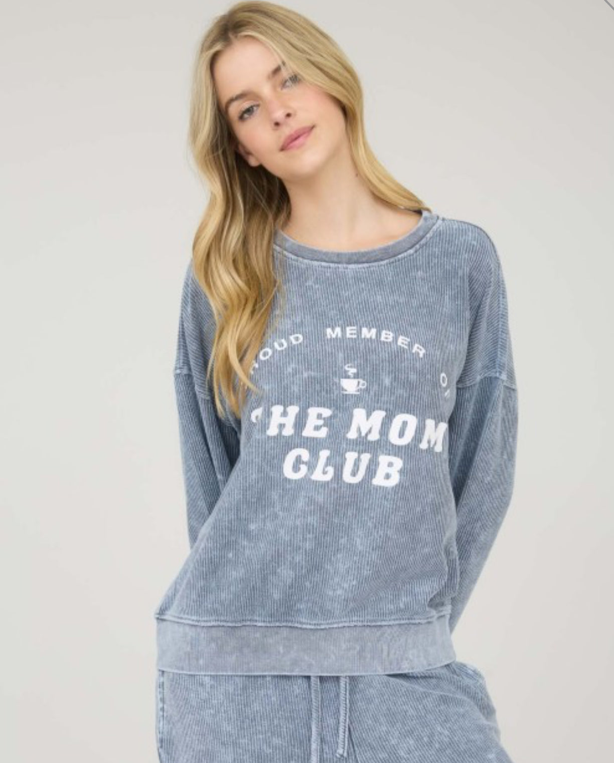 Mom Club Ribbed Crewneck