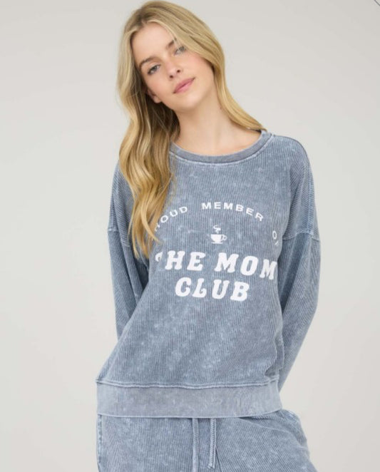 Mom Club Ribbed Crewneck