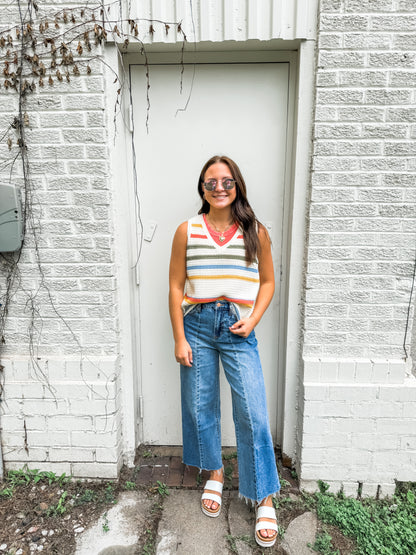 Cream Multi Stripe Sweater Tank (Wishlist)