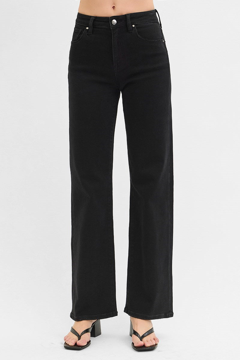 Black High Rise Wide Legs