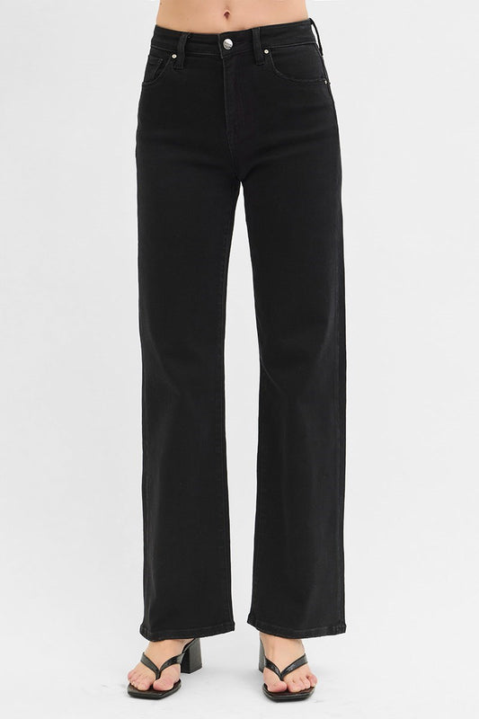Black High Rise Wide Legs