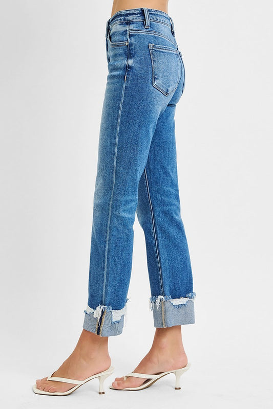 Light Tummy Control High-Rise Straight Cuffed Crop