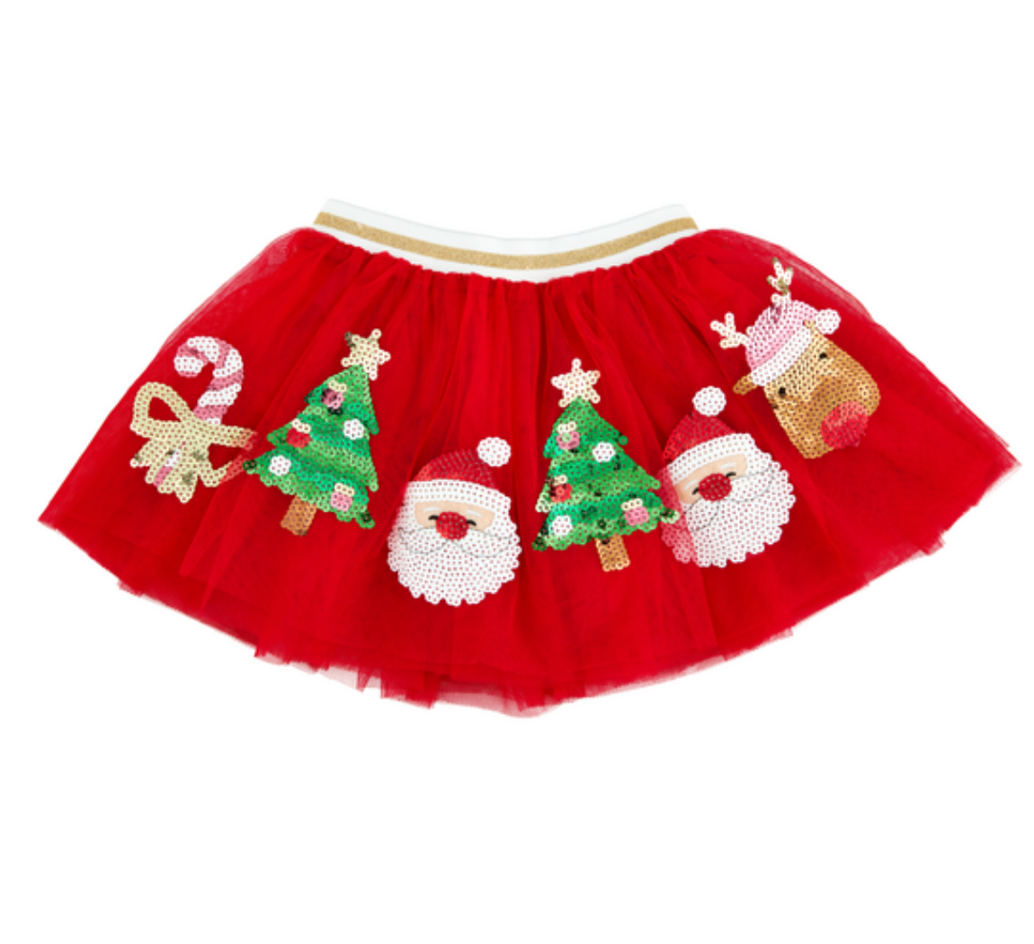 Red Christmas Sequin Tutu (Mud Pie)