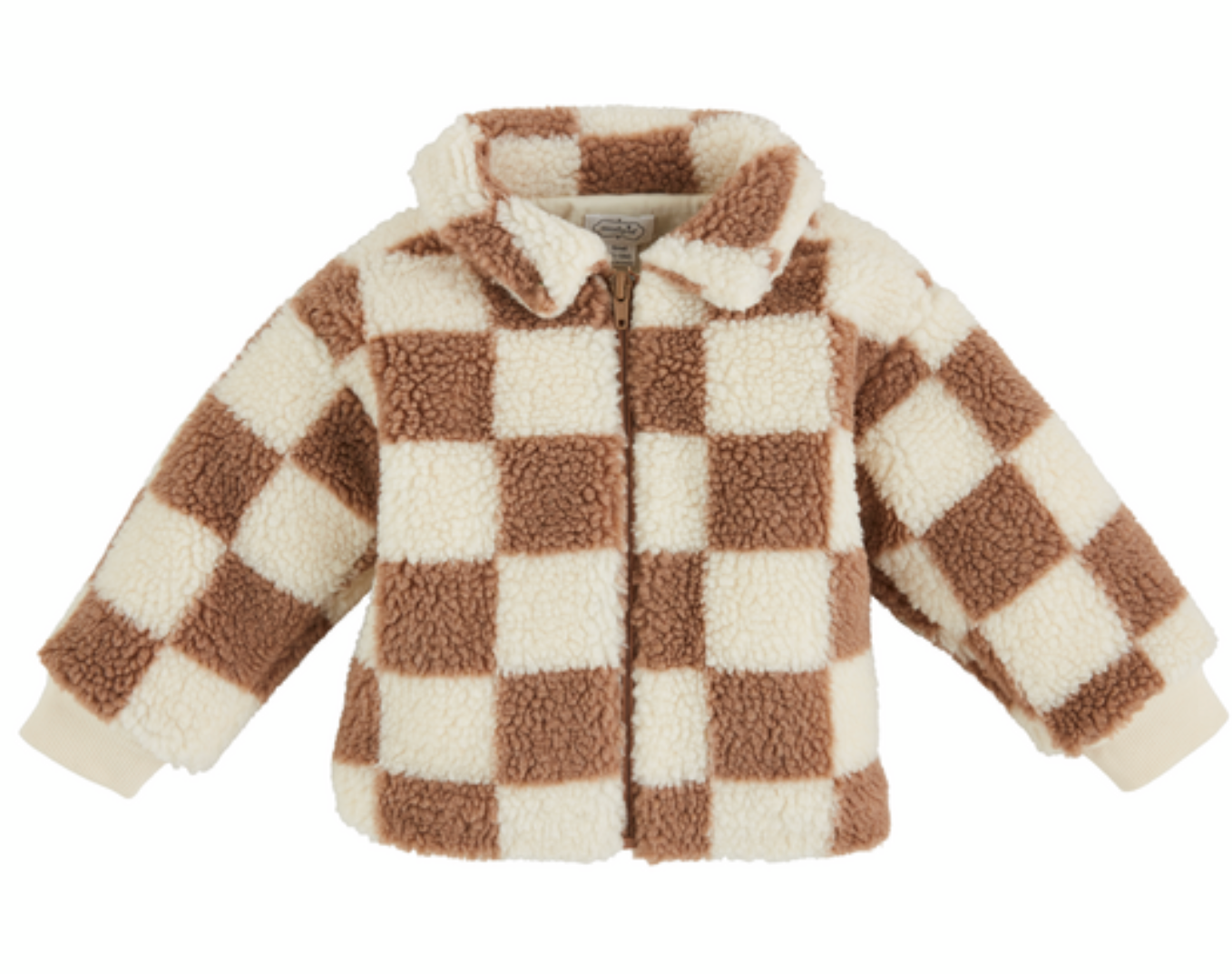 Tan Check Sherpa Jacket (Mud Pie)