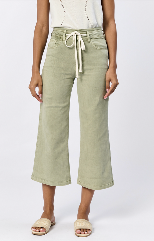 Sage Audrey High-waited Crop W/ Drawstring Waist