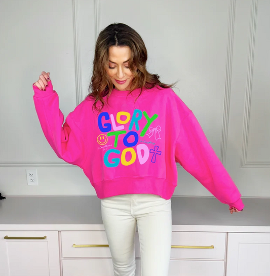 Glory To God Pink Crewneck