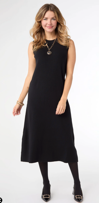 Donna Sleeveless Sweater Black Dress