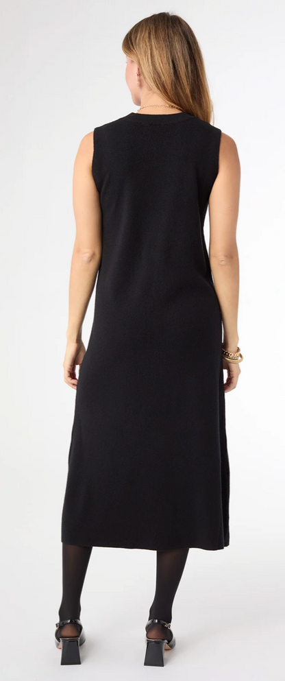 Donna Sleeveless Sweater Black Dress
