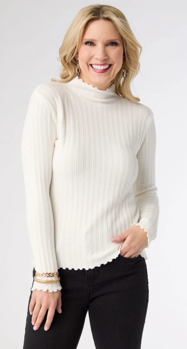 Avalee Funnel Neck Cableknit Sweater