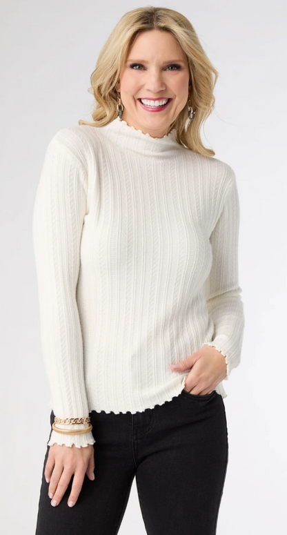 Avalee Funnel Neck Cableknit Sweater