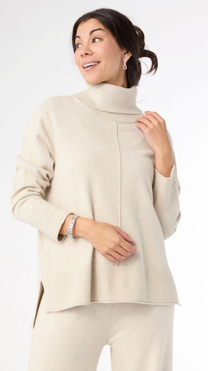 Oatmeal Heavenly-Luxe Cowl Neck Sweater