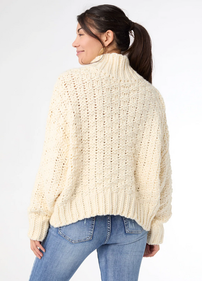 Kelok Ivory Chunky Loose Knit Sweater