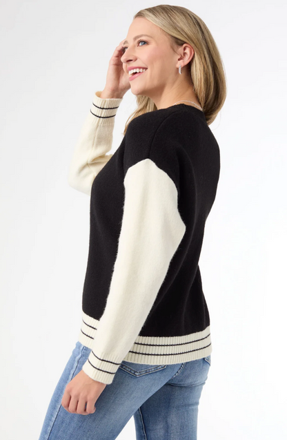 Black Landry Button Front Cardigan