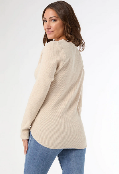 Taupe Heather Kym Soft Henley Top
