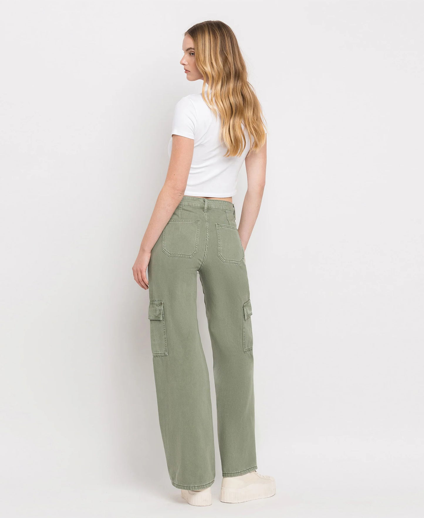 Olive Utility Cargo Wide Leg (Vervet)