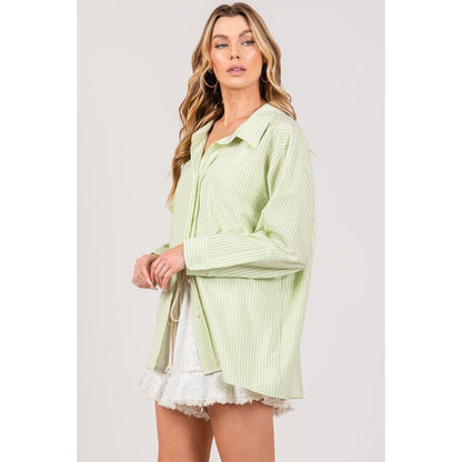 Green Oversized Button-Up(Sage&fig)