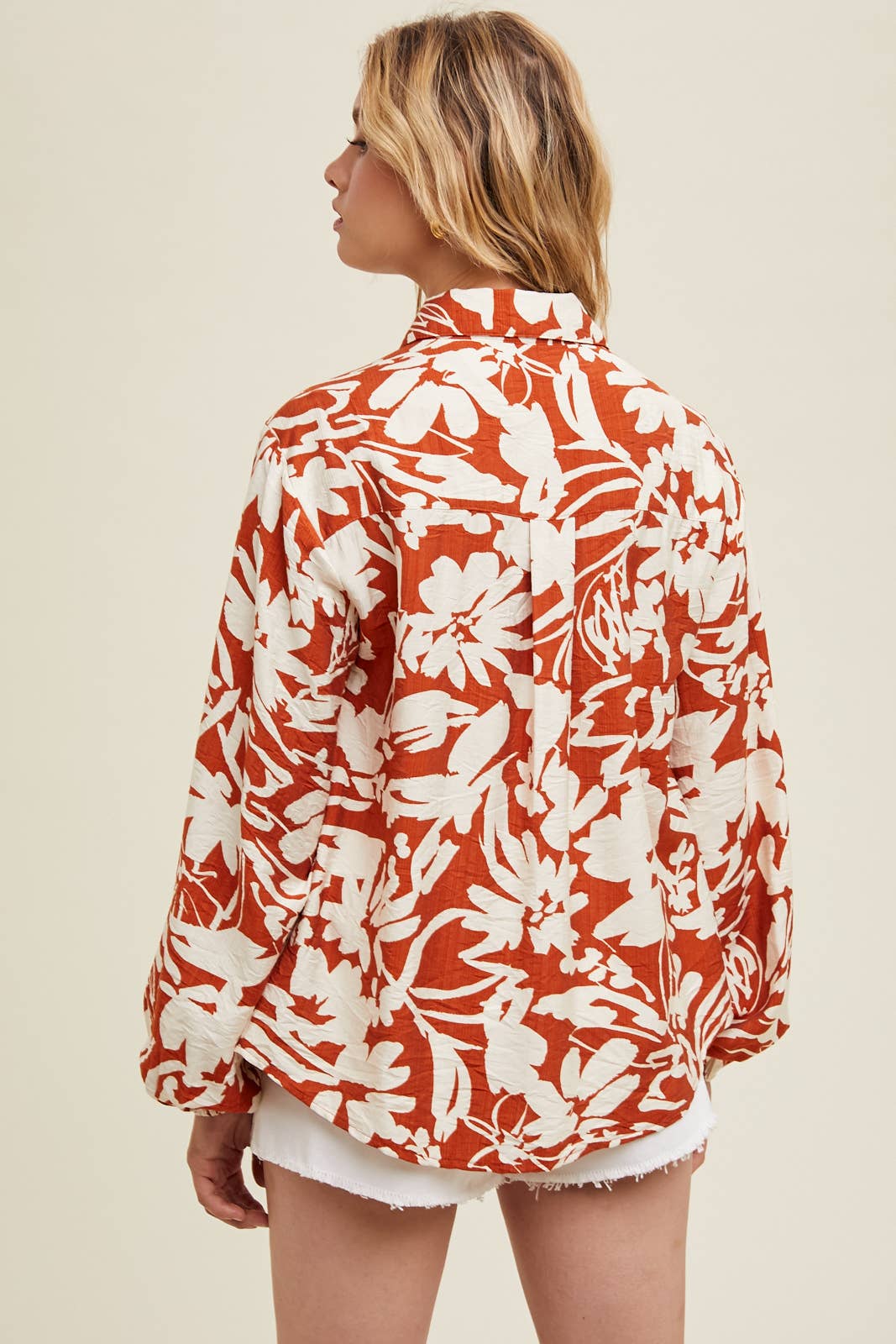Floral Button-up Blouse